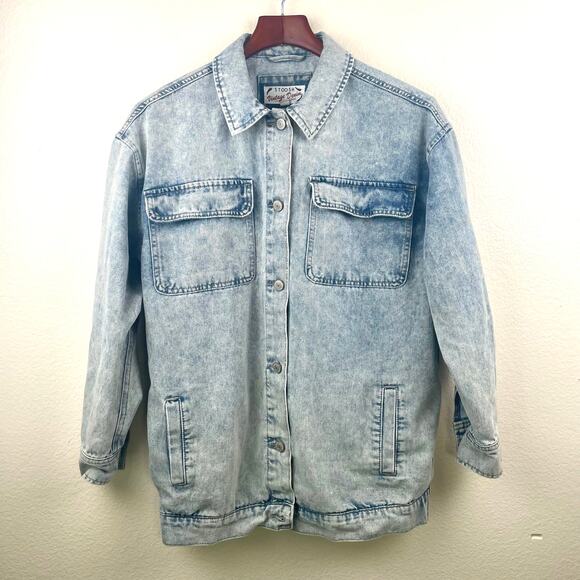 Stoosh Other - Vintage 90s Mens Jacket Sz S Oversized Chore Coat Barn Denim Western Shacket